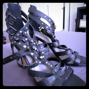 Black studded heels